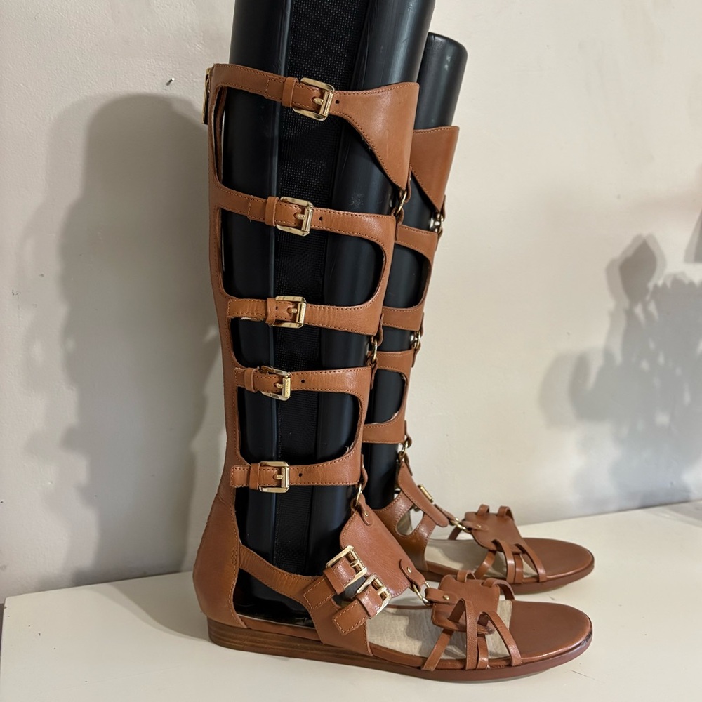 Michael Kors Brown Knee-High Gladiator Sandals